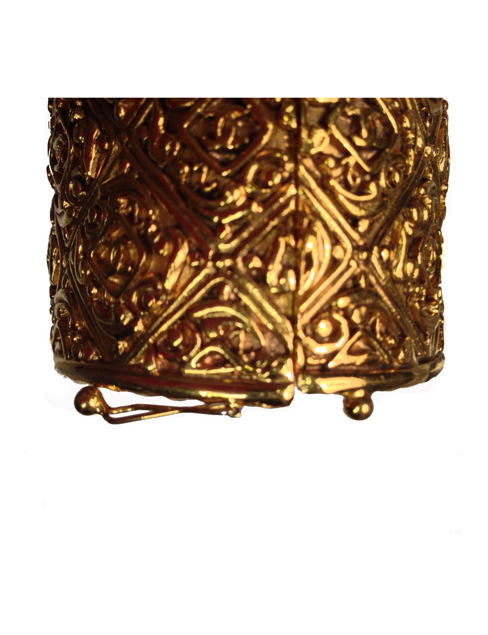 Manchette CHANEL vintage en métal doré