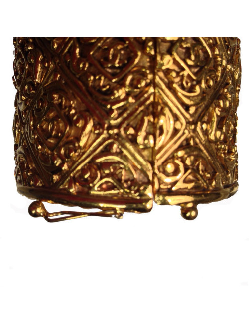 Manchette CHANEL vintage en métal doré