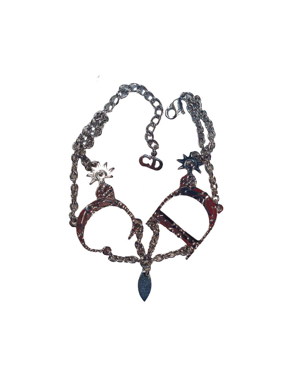 Parure DIOR collier et bracelet argenté