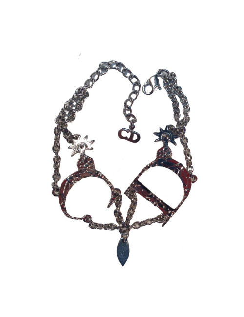 Parure DIOR collier et bracelet argenté