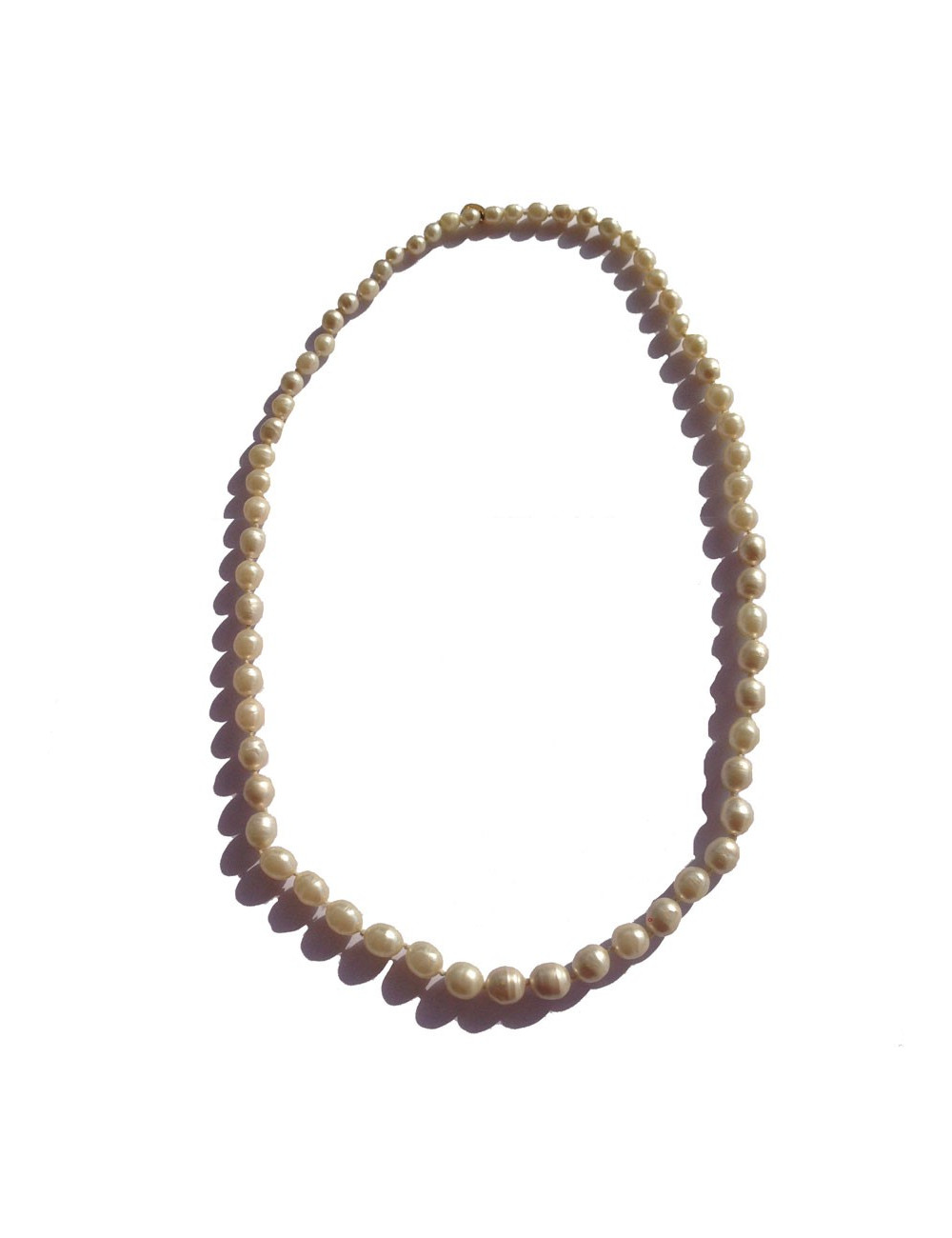 Sautoir couture SCHERRER perles de pâte de verre nacrées