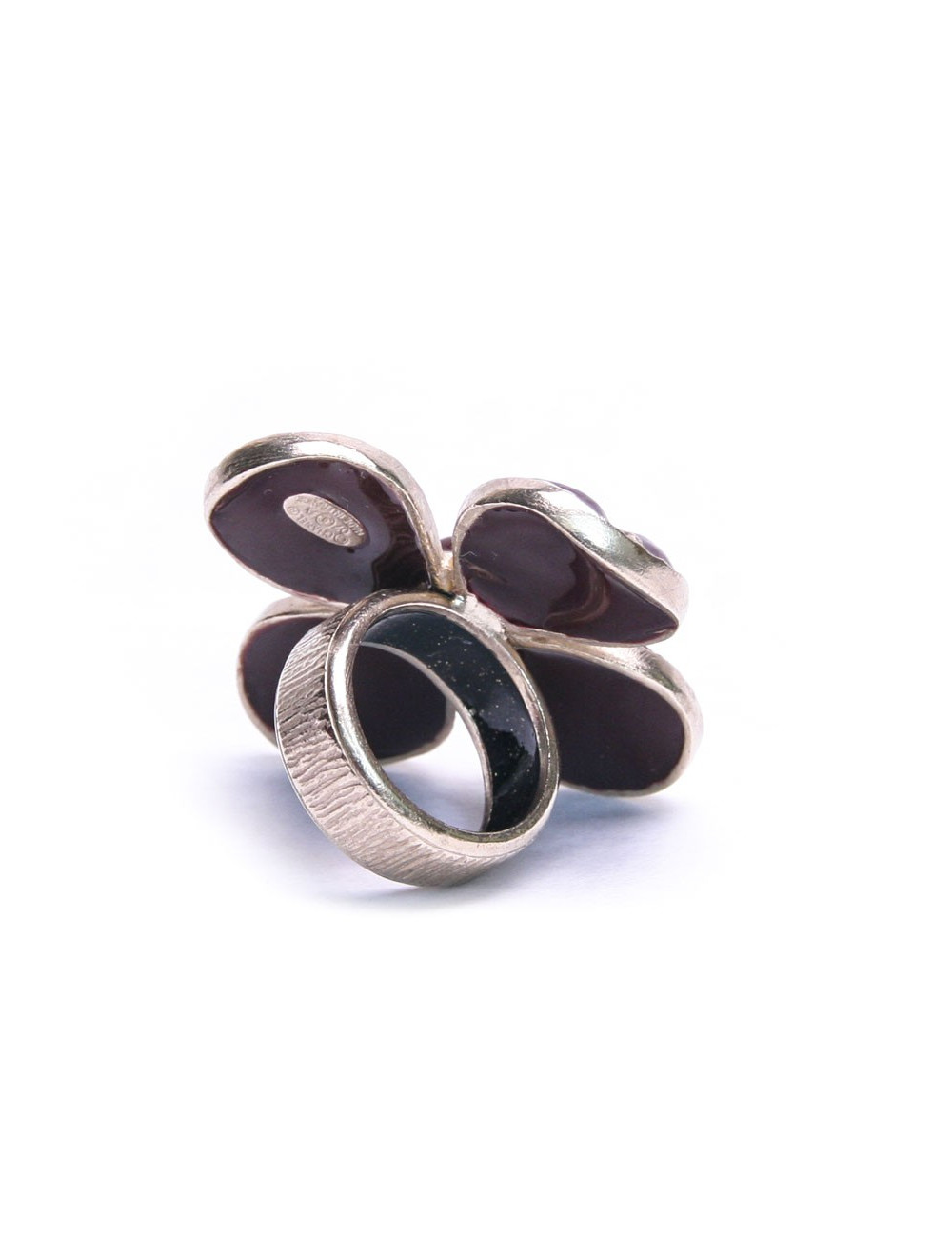 Bague CHANEL T 51 résine marron