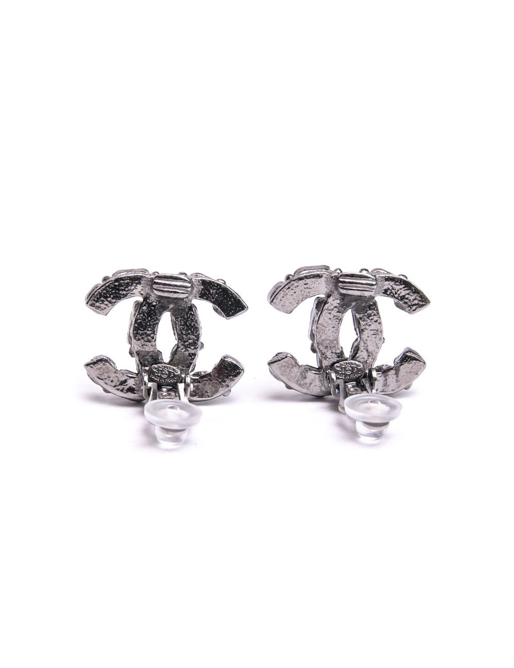 Clips d'oreille CHANEL  GM perles noires et brillants