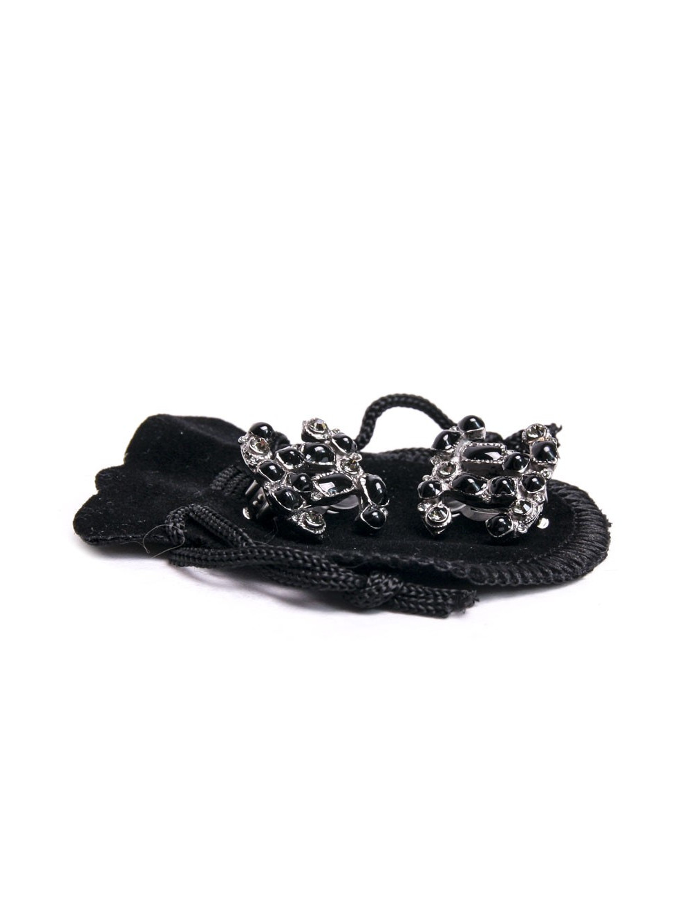 Clips d'oreille CHANEL  GM perles noires et brillants