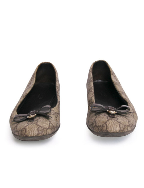 Ballerines GUCCI toile cirée monogram T36