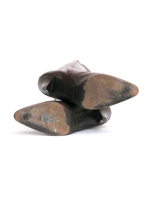 Bottes HERMES T 37  cuir d'agneau marron