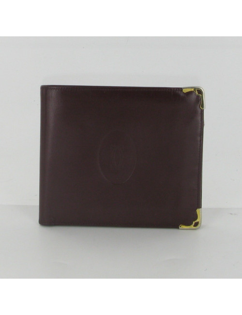 CARTIER Burgundy leather portfolio