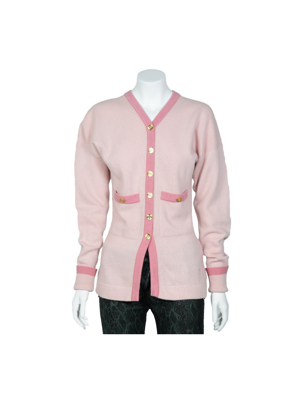 Gilet CHANEL cachemire rose