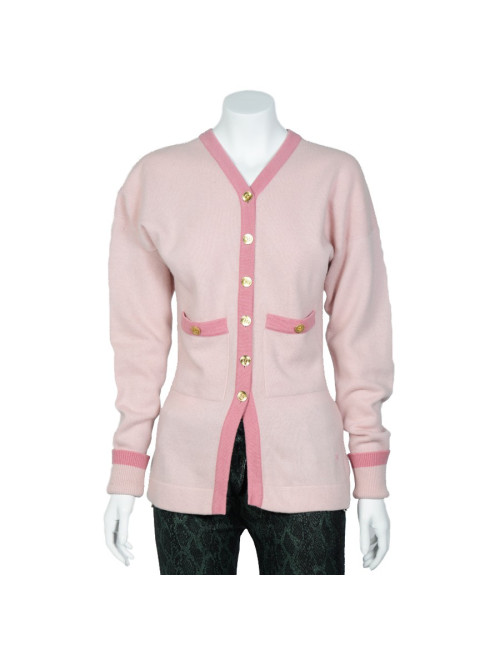 Gilet CHANEL cachemire rose