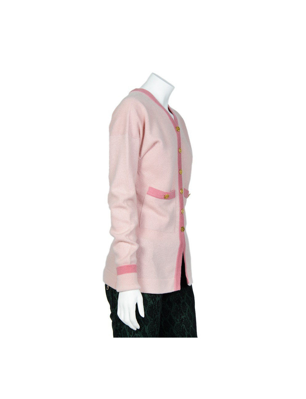 Gilet CHANEL cachemire rose