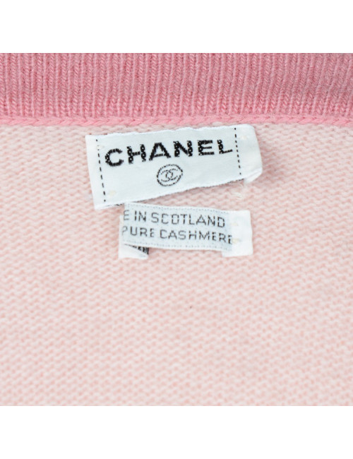 Gilet CHANEL cachemire rose