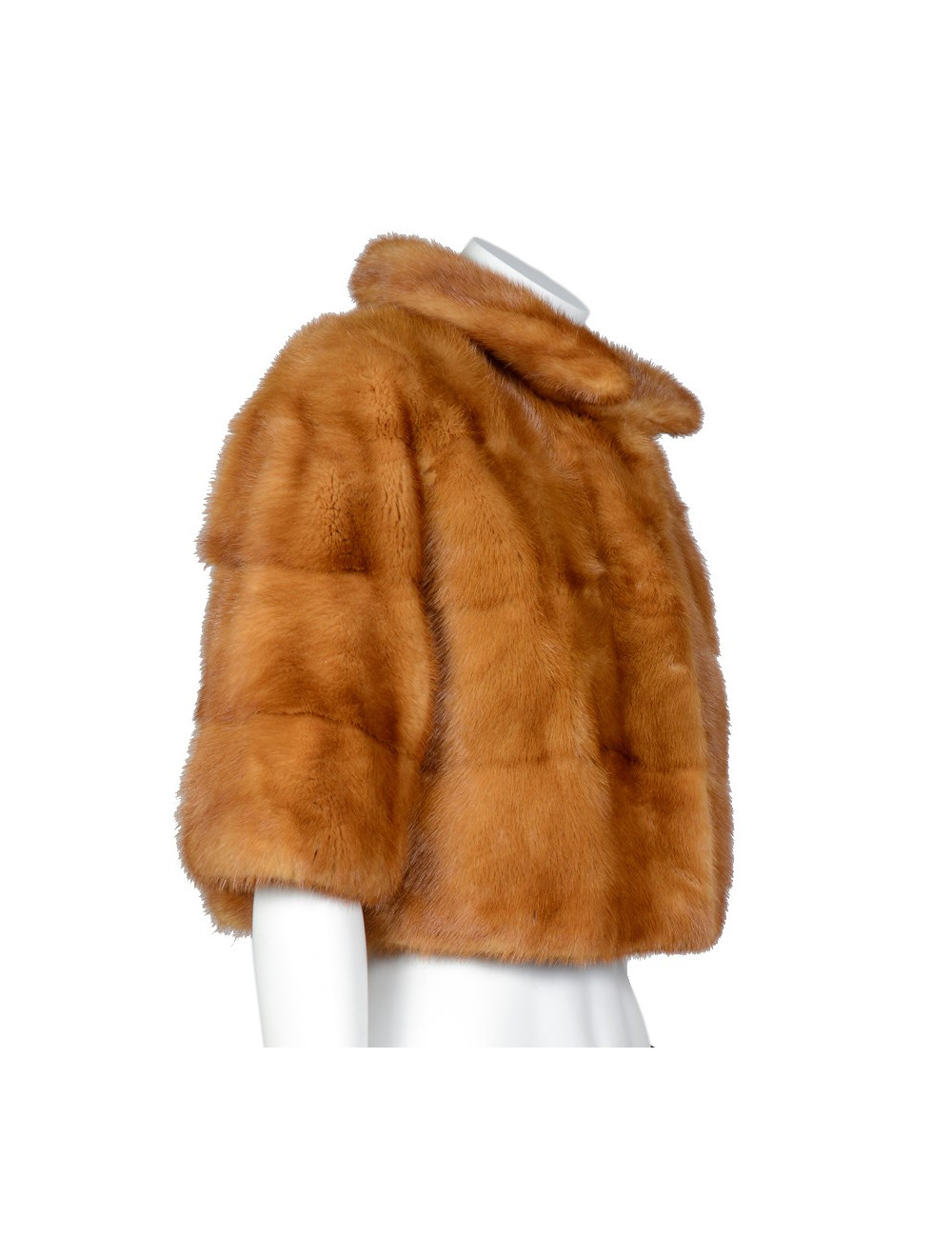 Veste courte sans marque vison marron