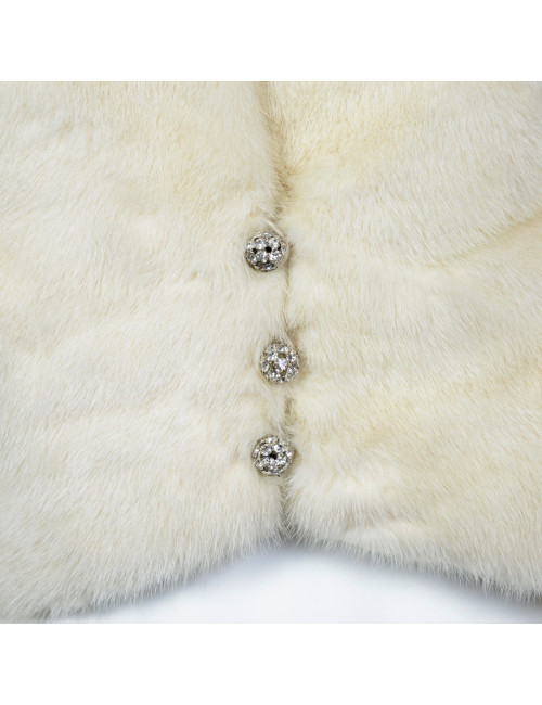 Veste courte vison blanc