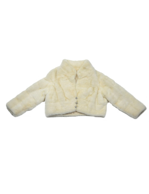 Veste courte vison blanc