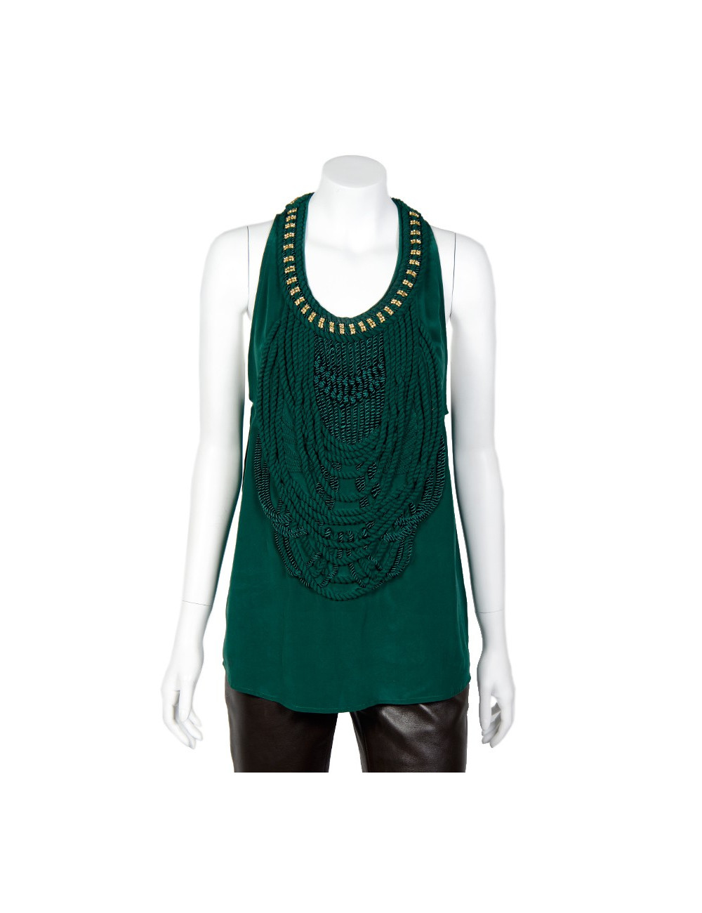 Débardeur BALMAIN t 38 en soie verte