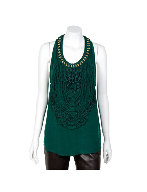 Débardeur BALMAIN t 38 en soie verte