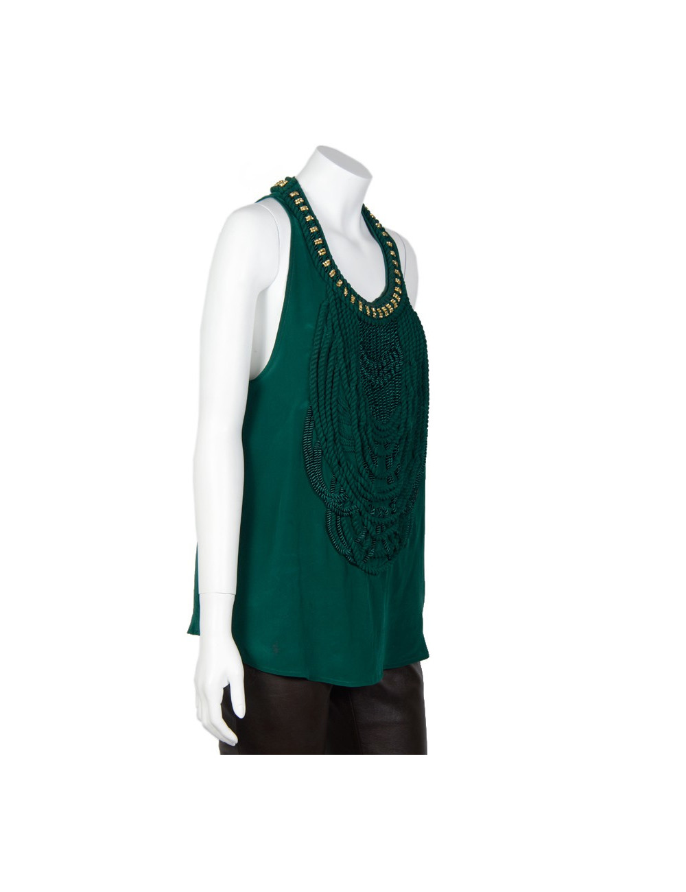 Débardeur BALMAIN t 38 en soie verte