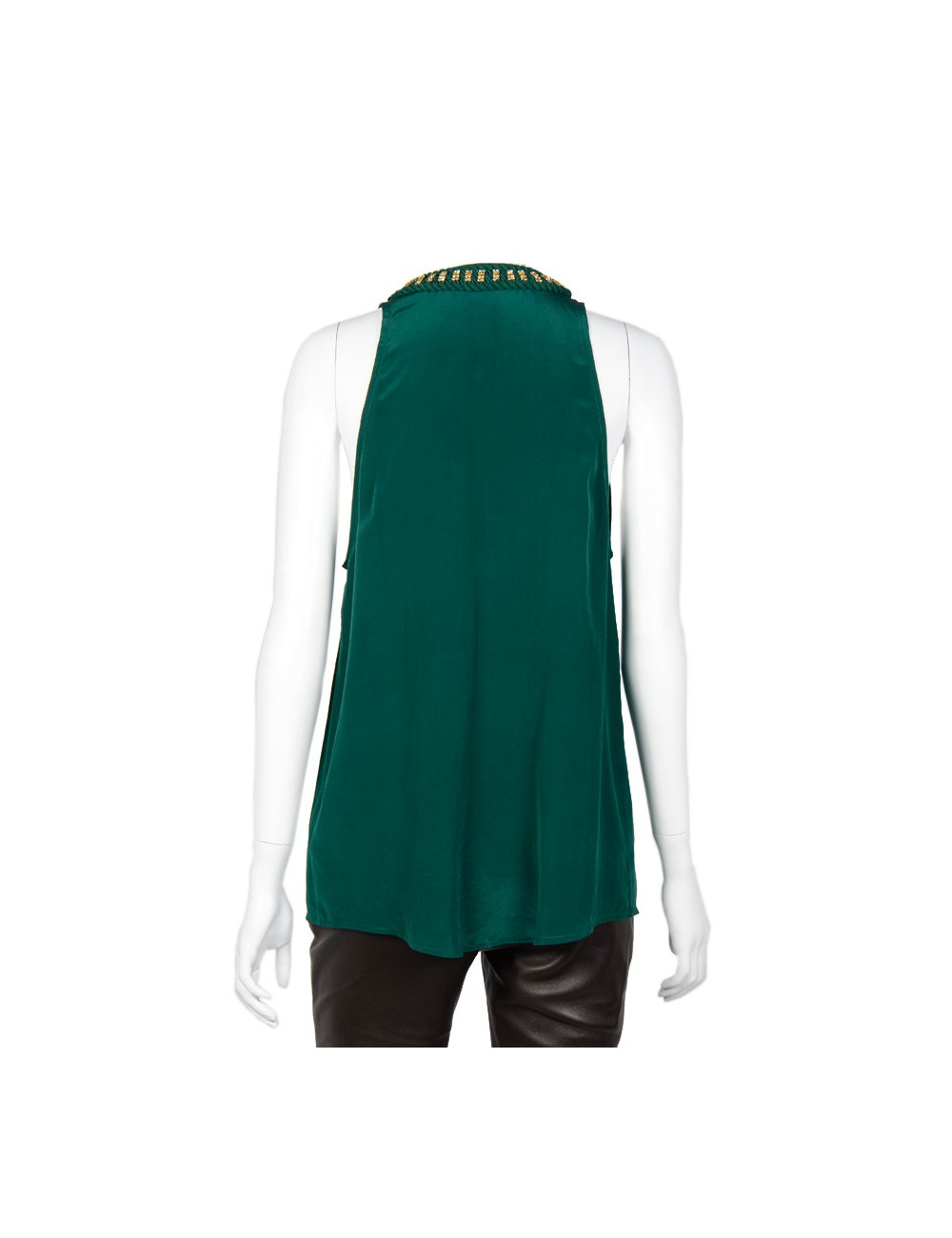 Débardeur BALMAIN t 38 en soie verte