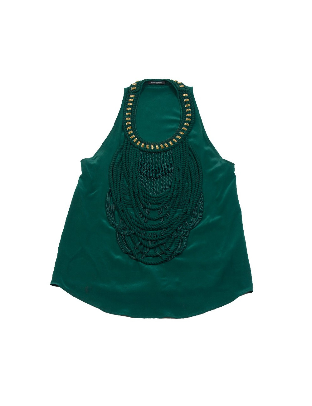 Débardeur BALMAIN t 38 en soie verte
