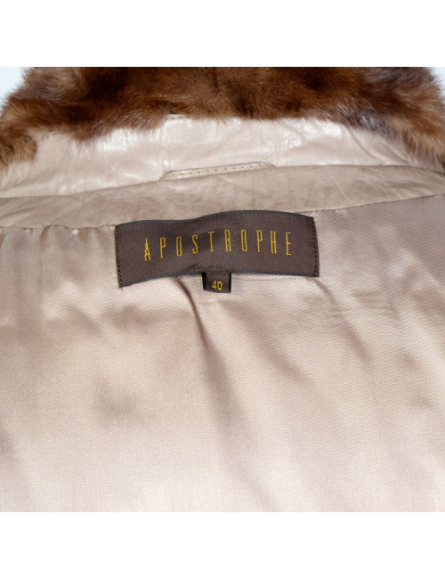 Doudoune APOSTROPHE T40 beige et vison