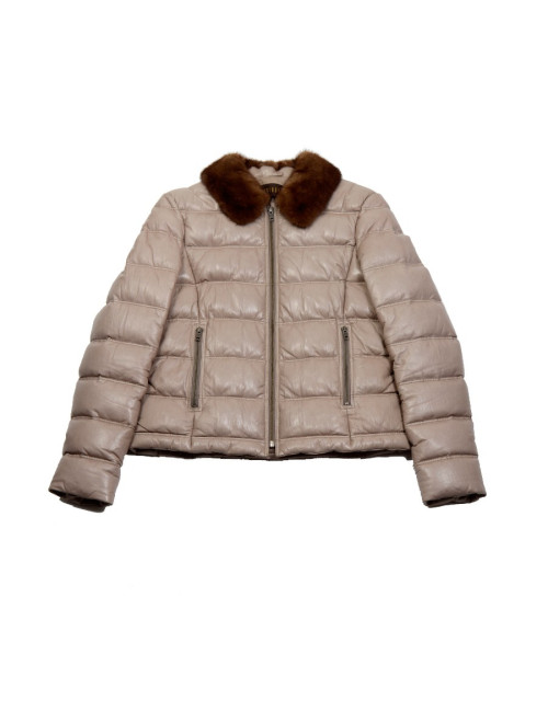 Doudoune APOSTROPHE T40 beige et vison