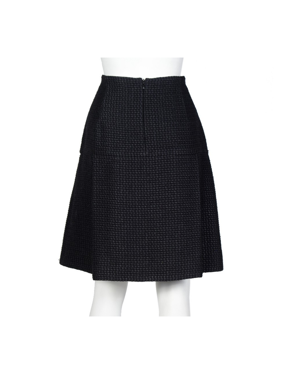 Jupe plissée CHANEL T 42 plissée tweed noir