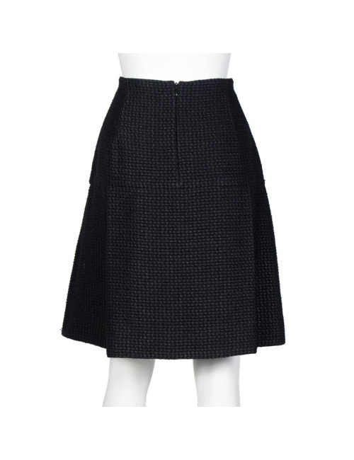 Jupe plissée CHANEL T 42 plissée tweed noir
