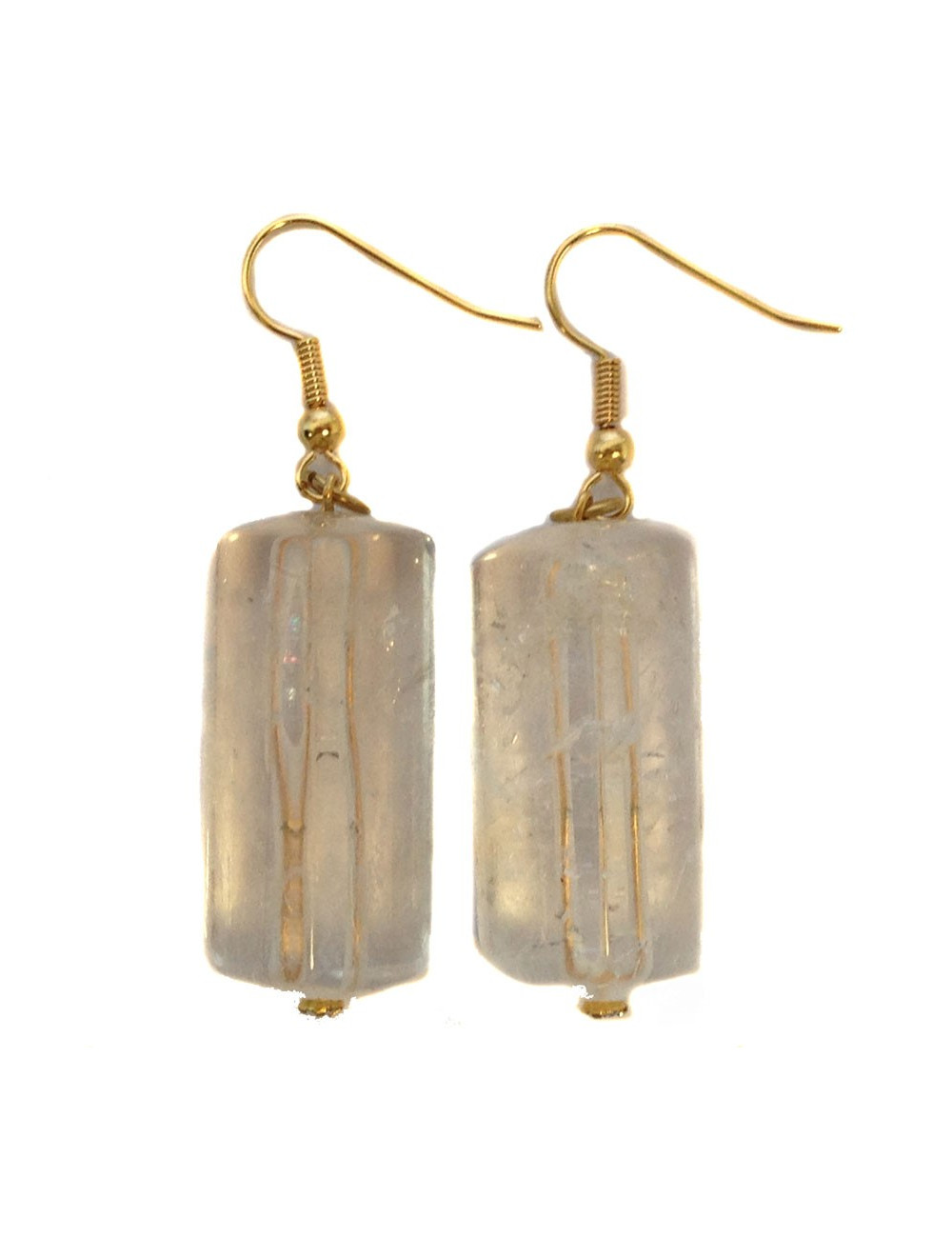 Clous d'oreille cristal de Roche