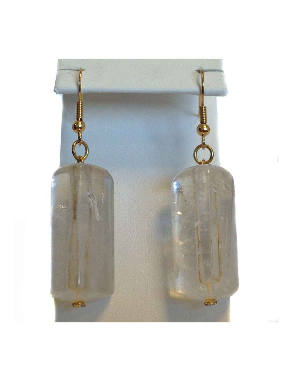 Clous d'oreille cristal de Roche