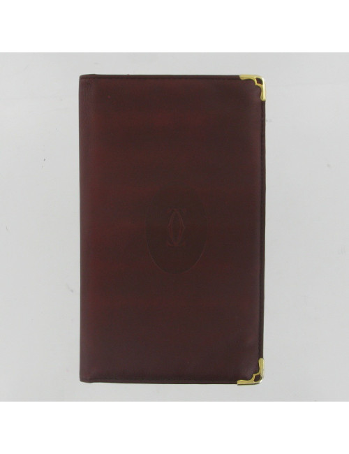 CARTIER Burgundy leather card holder