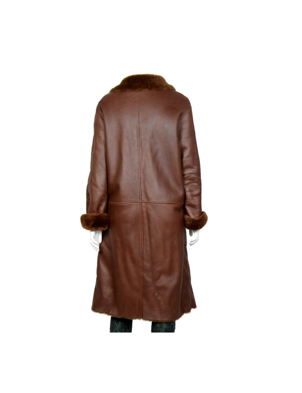 Manteau CHANEL T40 peau retournée marron