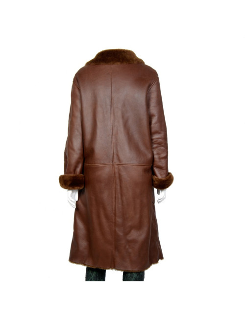 Manteau CHANEL T40 peau retournée marron