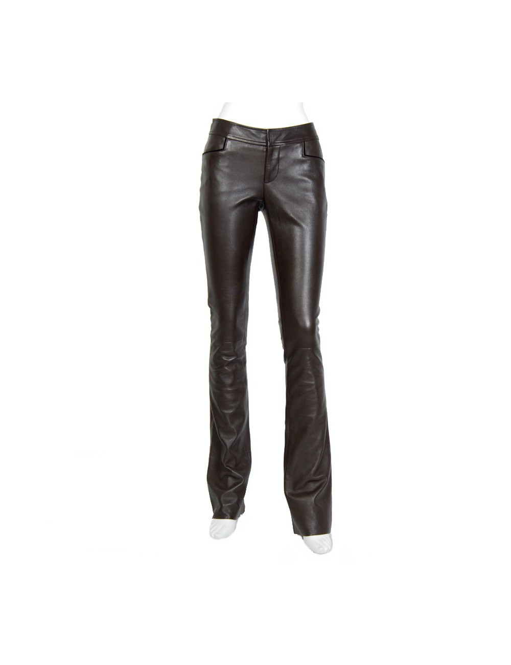 Pantalon GUCCI en cuir marron T 