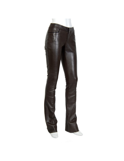 Pantalon GUCCI en cuir marron 