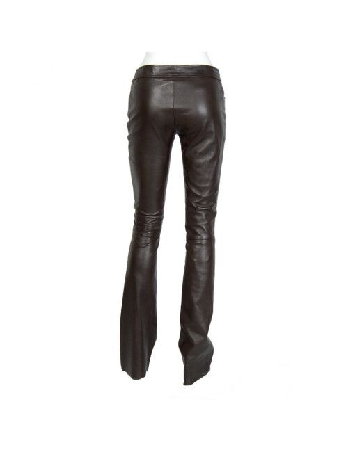 Pantalon GUCCI en cuir marron 