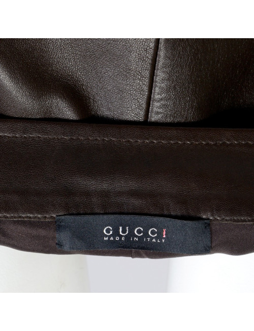 Pantalon GUCCI en cuir marron 