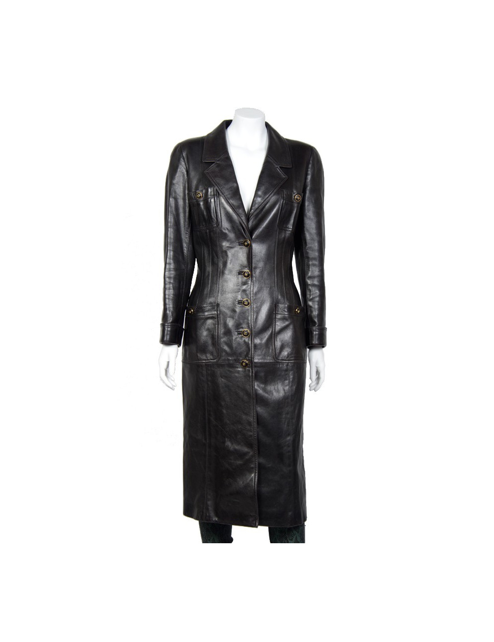 Manteau CHANEL en cuir vintage T40