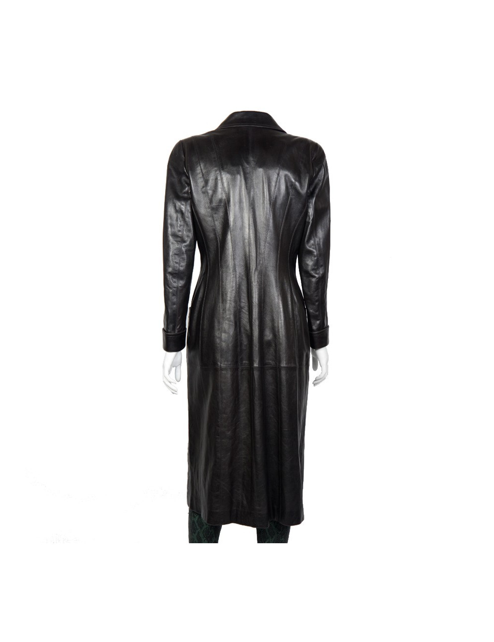 Manteau CHANEL en cuir vintage T40