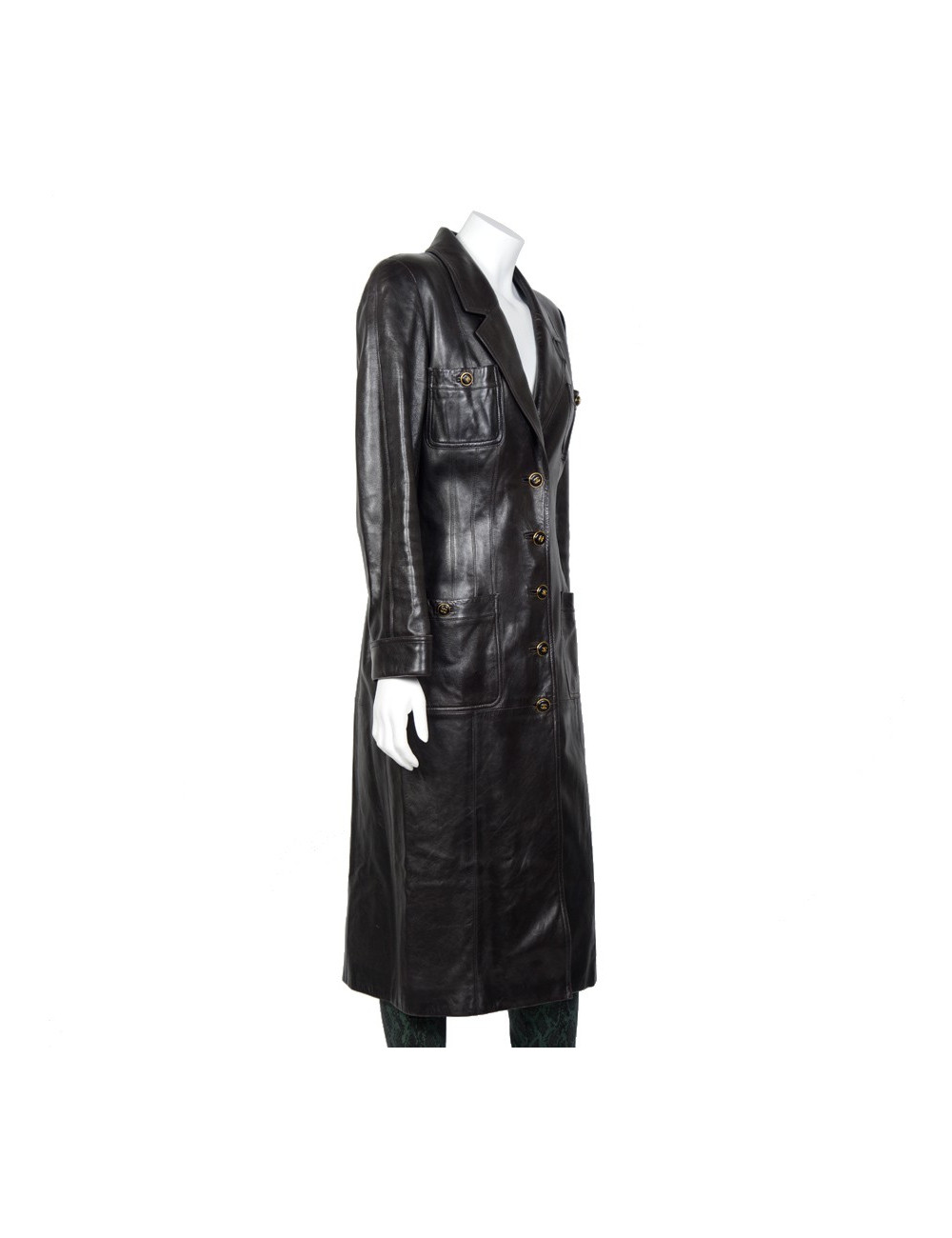 Manteau CHANEL en cuir vintage T40