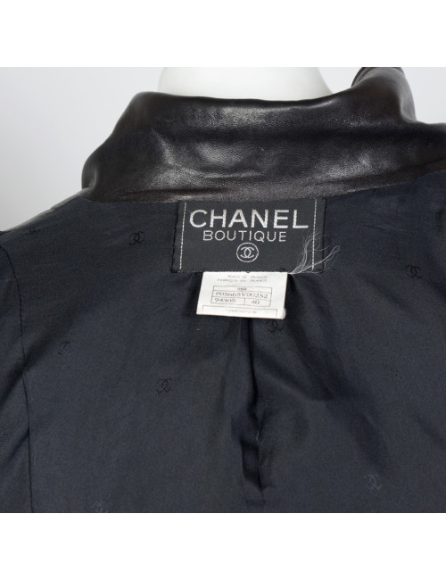 Manteau CHANEL en cuir vintage T40