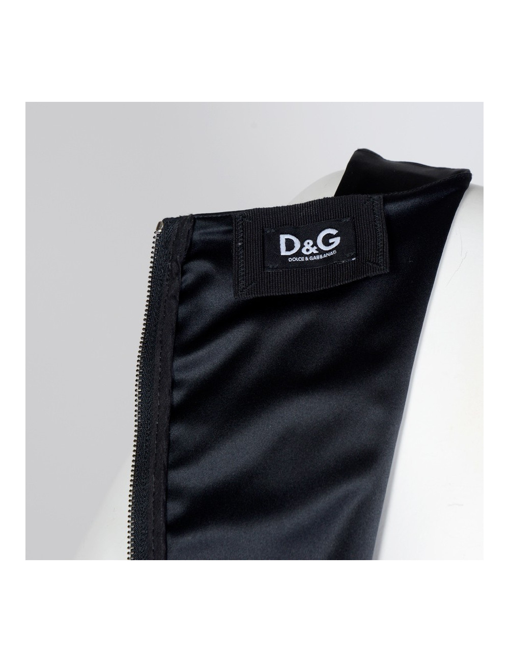 Robe D&G T40 satin brillant noir