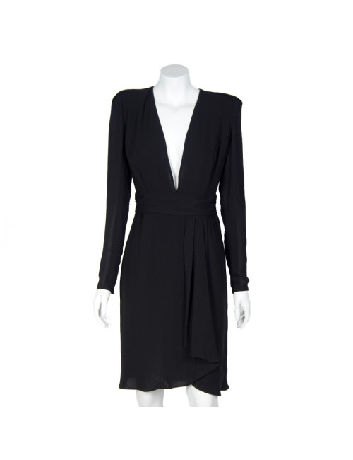 Robe du soir GUY LAROCHE t40 mousseline de soie noire 