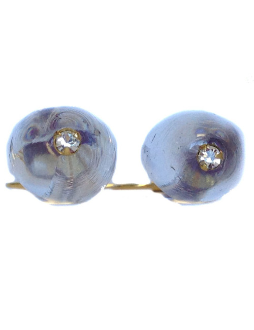 Clous MARGUERITE DE VALOIS cristal de Roche et améthyste