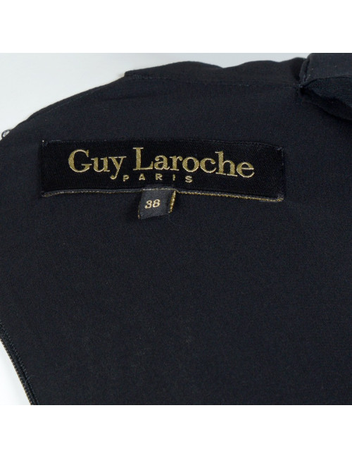 Robe du soir GUY LAROCHE t40 mousseline de soie noire 