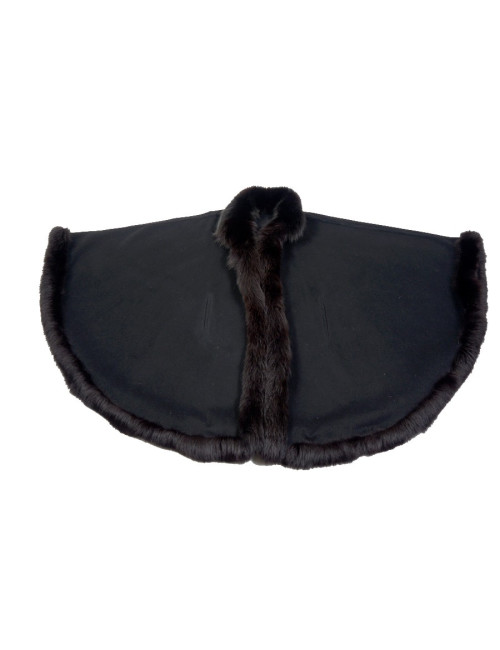Cape GERARD BABIN drap de laine et renard noir