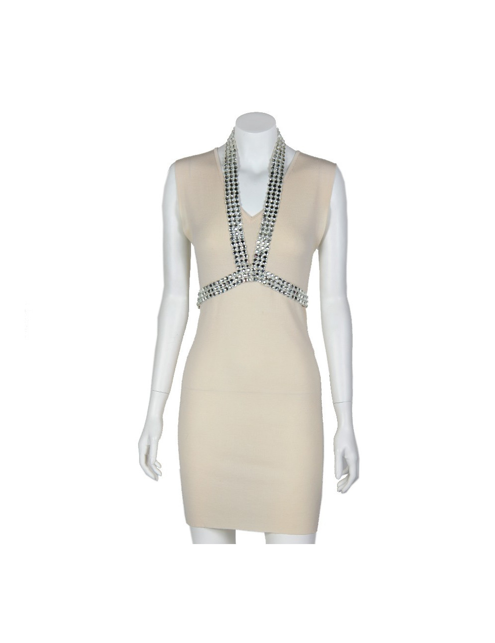 Robe BALMAIN T36 laine rose pâle