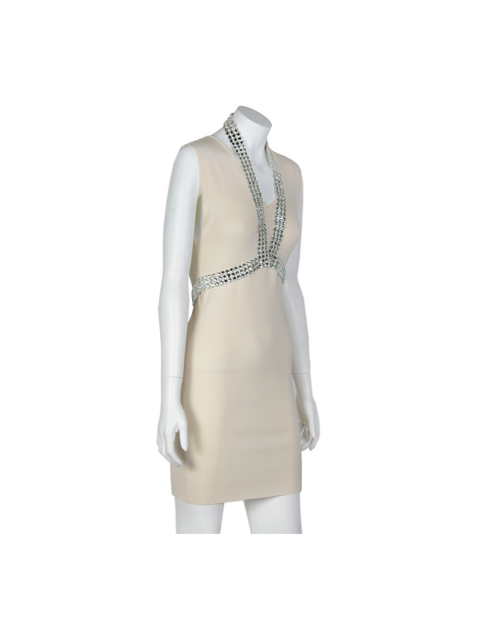 Robe BALMAIN T36 laine rose pâle