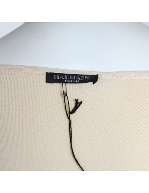 Robe BALMAIN T38 laine ivoire