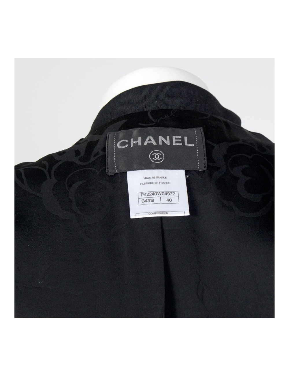 Veste double T40 CHANEL pied de poule noir et blanc 