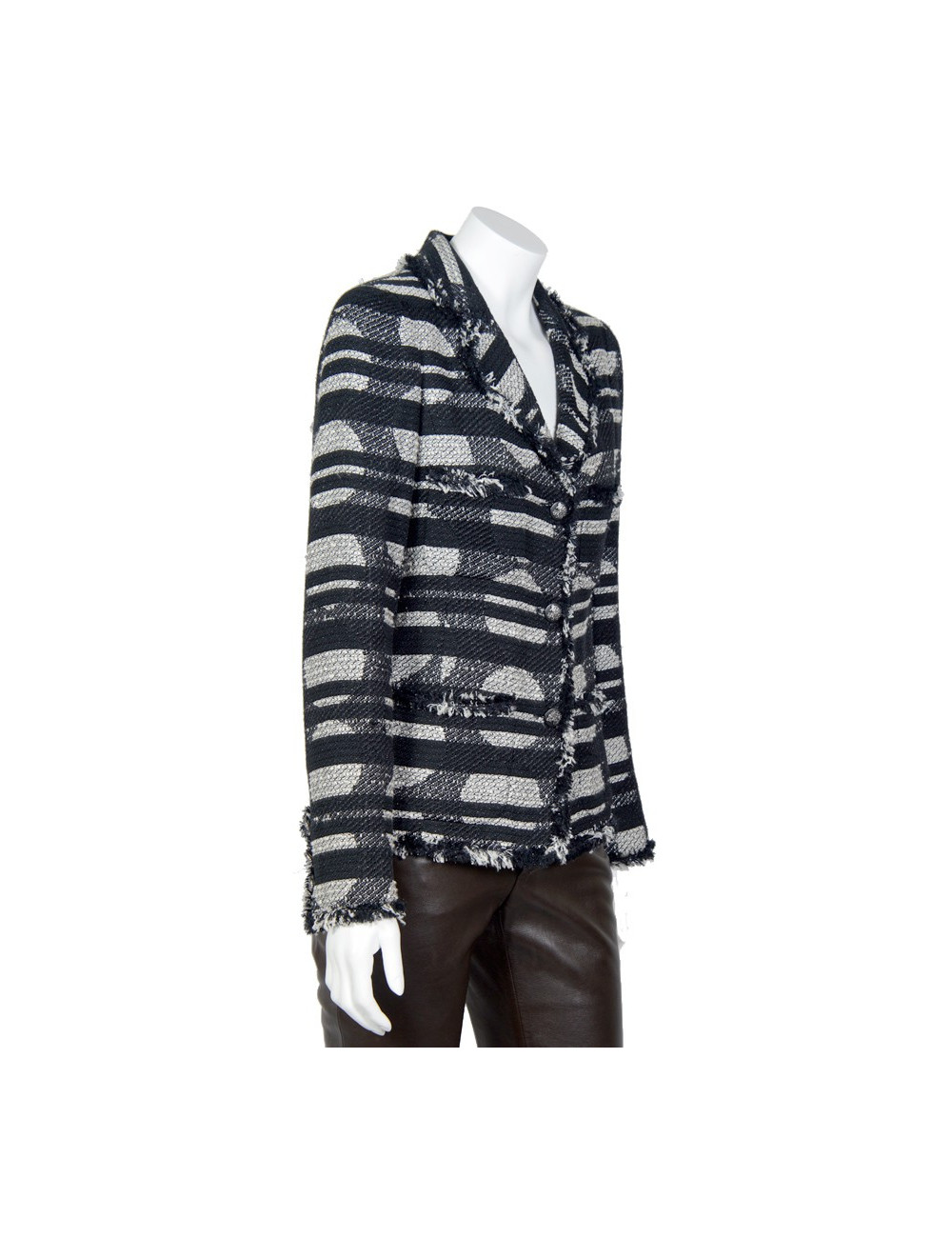 Veste CHANEL T36 noire et blanche 